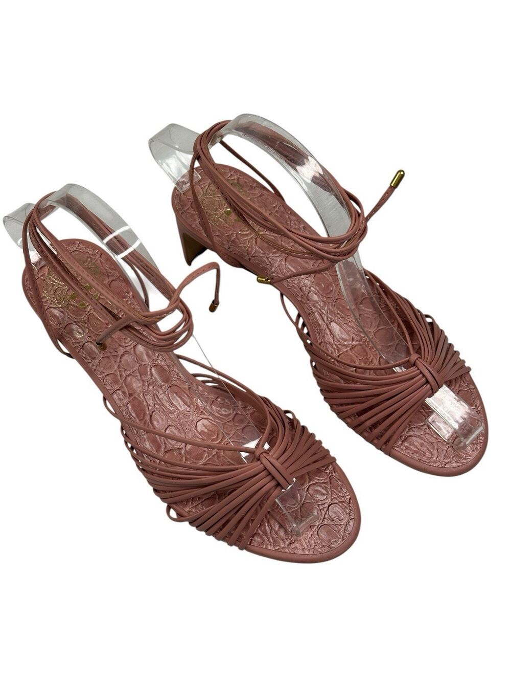 Vince Camuto Lory Kitten Heel Sandal Pink Womens Size 7.5M Ankle Wrap New $99